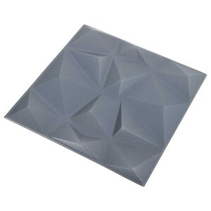 vidaXL Fali panelek 12 db 50 x 50 cm Origami Sz&uuml;rke XPS Hab