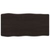 vidaXL s&ouml;t&eacute;tbarna kezelt t&ouml;m&ouml;r asztallap 80x40x(2-6) cm