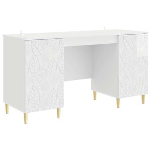 vidaXL Asztal Magasf&eacute;nyű Feh&eacute;r 142,5 x 50 x 75 cm Szerelt Fa