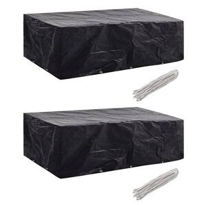 vidaXL 2 db 8 szem&eacute;lyes polyrattan szett huzat 10 lyukkal 300 x 140 cm