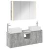 vidaXL F&uuml;rdőszobai Szekr&eacute;ny Szett 4 db Betonsz&uuml;rke Szerelt Fa