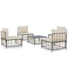 vidaXL 5 r&eacute;szes antracitsz&uuml;rke polyrattan kerti &uuml;lőgarnit&uacute;ra p&aacute;rn&aacute;kkal