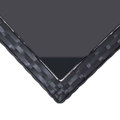 vidaXL 6 részes fekete polyrattan kerti bútorszett párnákkal