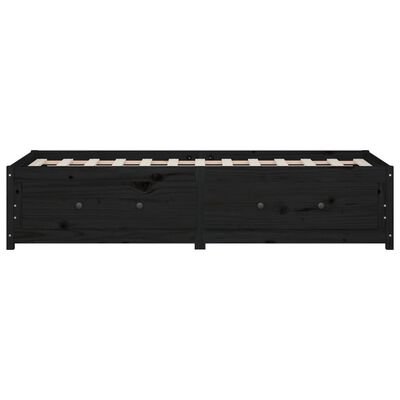 vidaXL fekete tömör fenyőfa kanapéágy 90 x 190 cm (Single)