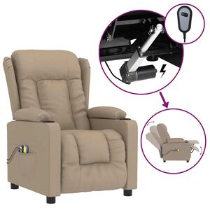 vidaXL k&aacute;v&eacute;sz&iacute;nű műbőr elektromos massz&aacute;zsfotel