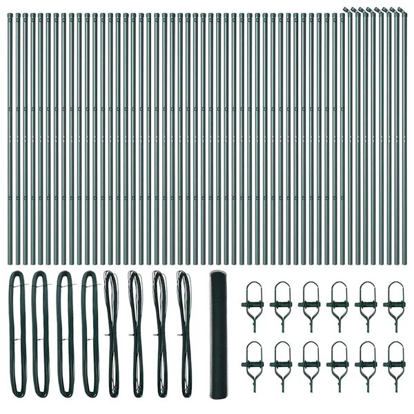 vidaXL Ker&iacute;t&eacute;soszlop Z&ouml;ld 100 x 1,4 m (25 mm-es h&aacute;l&oacute;) Ac&eacute;l &eacute;s PVC