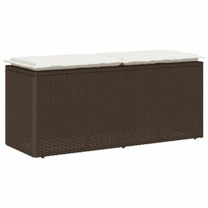 vidaXL barna polyrattan kerti pad p&aacute;rn&aacute;val 110x40x44 cm