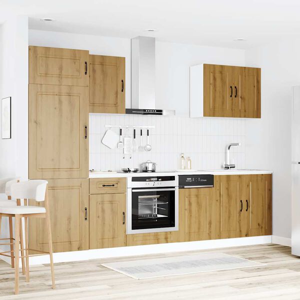 vidaXL 7 r&eacute;szes konyhaszekr&eacute;ny szett Kalmar k&eacute;zműves t&ouml;lgy m&eacute;rn&ouml;ki fa