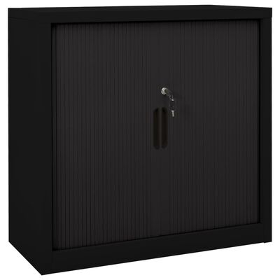 vidaXL fekete acél tolóajtós szekrény 90 x 40 x 90 cm
