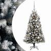 vidaXL Mű zsan&eacute;ros kar&aacute;csonyfa g&ouml;mb&ouml;kkel 120 cm 150 LED Meleg feh&eacute;r