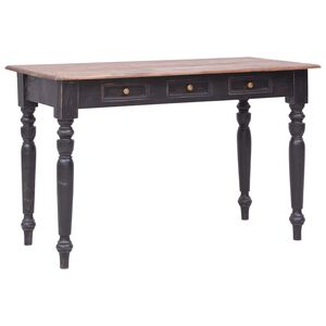 vidaXL t&ouml;m&ouml;r mahag&oacute;ni fa &iacute;r&oacute;asztal 3 fi&oacute;kkal 117 x 57 x 75 cm