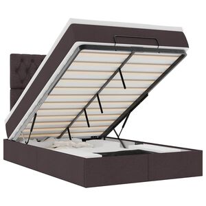 vidaXL Ottom&aacute;n &aacute;gykeret matraccal s&ouml;t&eacute;tbarna 120x190 cm sz&ouml;vet