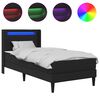 vidaXL &Aacute;gykeret LED szalagokkal fejt&aacute;ml&aacute;val Fekete 90 x 190 cm Műbőr