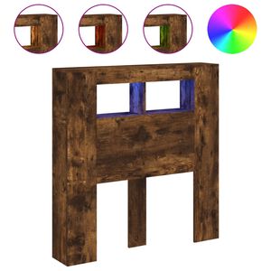 vidaXL sonoma t&ouml;lgy sz&iacute;nű szerelt fa LED-es fejt&aacute;mla 100x18,5x103,5 cm