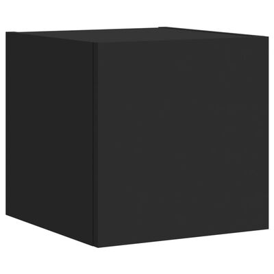 vidaXL 6 darab fekete falra szerelhető TV-szekrény LED-del