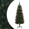 vidaXL Műkar&aacute;csonyfa g&ouml;mbbel 210 cm 300 LED Meleg feh&eacute;r PE &eacute;s PVC Z&ouml;ld