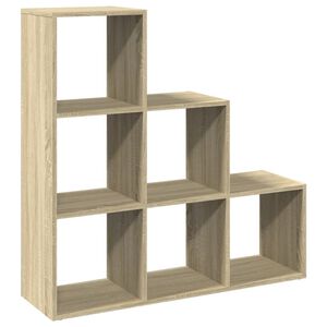 vidaXL&nbsp;3 szintes&nbsp;sonoma t&ouml;lgy fa t&eacute;relv&aacute;laszt&oacute; k&ouml;nyvespolc 99x29x99 cm
