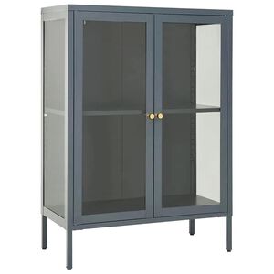 vidaXL antracitsz&uuml;rke ac&eacute;l &eacute;s &uuml;veg t&aacute;lal&oacute;szekr&eacute;ny 75 x 35 x 105 cm