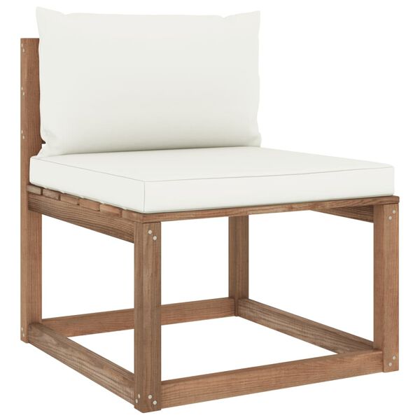 vidaXL 5 r&eacute;szes impregn&aacute;lt fenyőfa raklap-b&uacute;torgarnit&uacute;ra p&aacute;rn&aacute;kkal