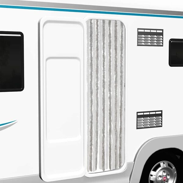 vidaXL világosszürke és fehér zsenília rovarfüggöny 56 x 200 cm