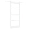 vidaXL Cs&uacute;sz&oacute; ajt&oacute; ORKDAL Feh&eacute;r 93 x 211 cm T&ouml;m&ouml;r fenyőfa &eacute;s &uuml;veg