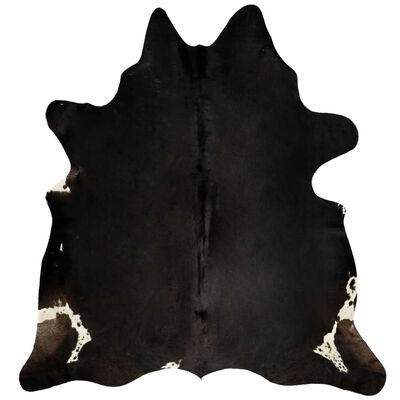 vidaXL fekete valódi marhabőr szőnyeg 150 x 170 cm