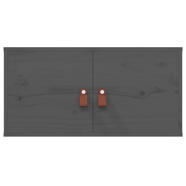 vidaXL 2 db szürke tömör fenyőfa faliszekrény 60 x 30 x 30 cm