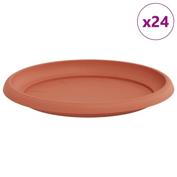 vidaXL Kerek Vir&aacute;g T&aacute;lca 24 pcs T&eacute;gla V&ouml;r&ouml;s &Oslash; 23,5 x 2,5 cm Műanyag