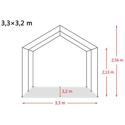 vidaXL sötétzöld elmozdítható PVC állattartó sátor 550 g/m² 3,3x3,2 m