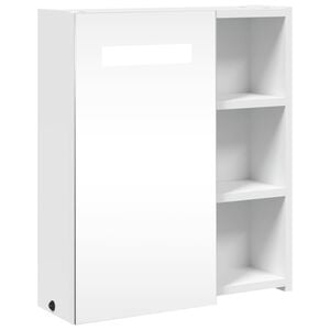vidaXL feh&eacute;r t&uuml;kr&ouml;s f&uuml;rdőszobaszekr&eacute;ny LED-del 45 x 13 x 52 cm