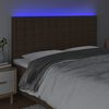 vidaXL s&ouml;t&eacute;tbarna sz&ouml;vet LED-es fejt&aacute;mla 200x5x118/128 cm