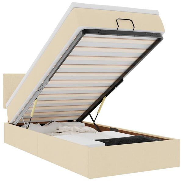 vidaXL oszmán ágykeret matracokkal krém 90x190cm szövet