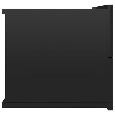 vidaXL 2 db magasfényű fekete forgácslap éjjeliszekrény 40x30x30 cm