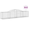 vidaXL 15 db íves horganyzott vas gabion kosár 300x50x60/80 cm