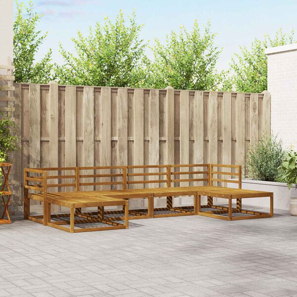 vidaXL K&uuml;lt&eacute;ri kanap&eacute; szett 6 pcs Term&eacute;szetes T&ouml;m&ouml;r Ak&aacute;cfa