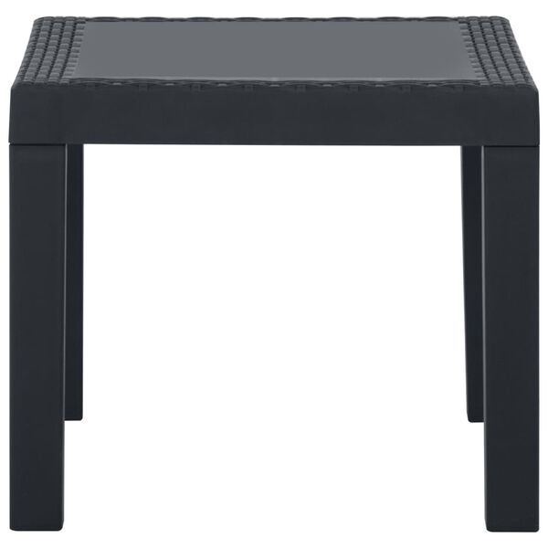 vidaXL 3 részes szürke műanyag kerti ülőgarnitúra párnákkal