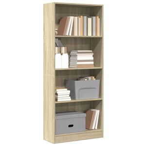 vidaXL sonoma t&ouml;lgy sz&iacute;nű szerelt fa k&ouml;nyvszekr&eacute;ny 60 x 24 x 143 cm