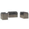vidaXL 6 db sz&uuml;rke polyrattan kerti sarokkanap&eacute; 57 x 57 x 56 cm