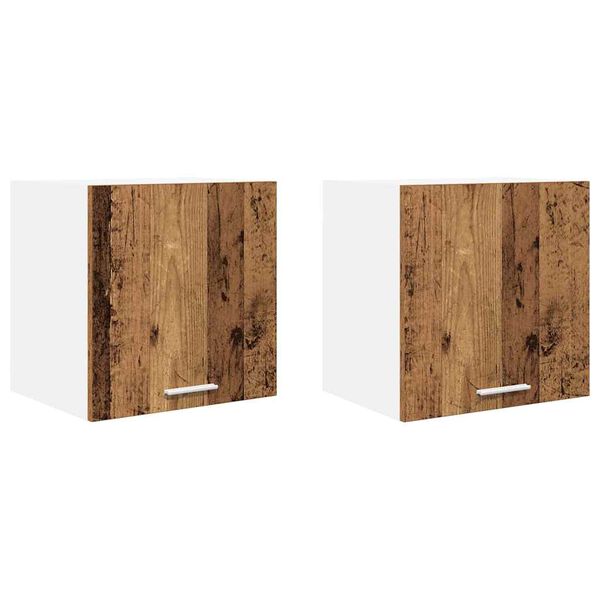 vidaXL F&uuml;ggő szekr&eacute;ny 2 pcs R&eacute;gi fa &eacute;s feh&eacute;r 40 x 31 x 40 cm Faanyag
