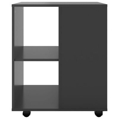 vidaXL magasfényű fekete forgácslap kerekes szekrény 60 x 53 x 72 cm