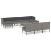 vidaXL 11 r&eacute;szes sz&uuml;rke polyrattan kerti b&uacute;torszett p&aacute;rn&aacute;kkal