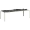 vidaXL feh&eacute;r polyrattan &eacute;s edzett &uuml;veg kerti asztal 250 x 100 x 75 cm