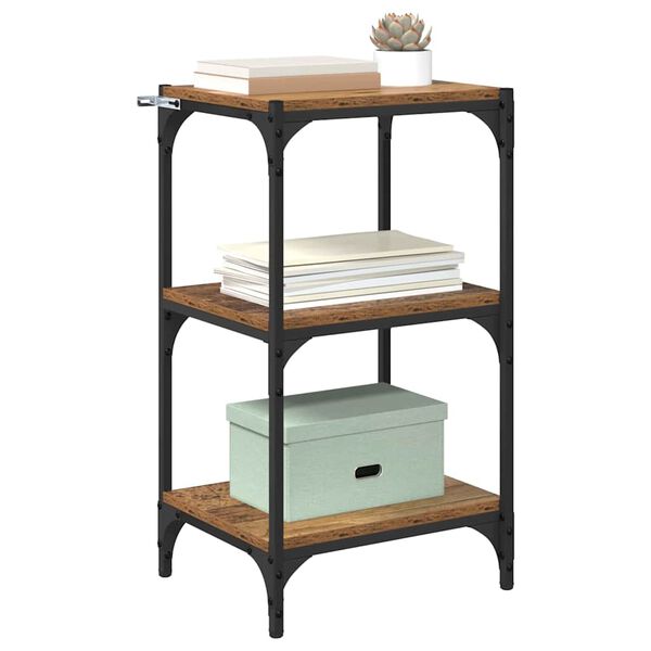 vidaXL K&ouml;nyvespolc R&eacute;gi fa 40 x 33 x 70,5 cm Műszaki fa &eacute;s vas