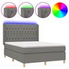 vidaXL s&ouml;t&eacute;tsz&uuml;rke sz&ouml;vet rug&oacute;s &eacute;s LED-es &aacute;gy matraccal 140x200 cm