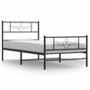 vidaXL fekete f&eacute;m &aacute;gykeret fej- &eacute;s l&aacute;bt&aacute;ml&aacute;val 100 x 190 cm