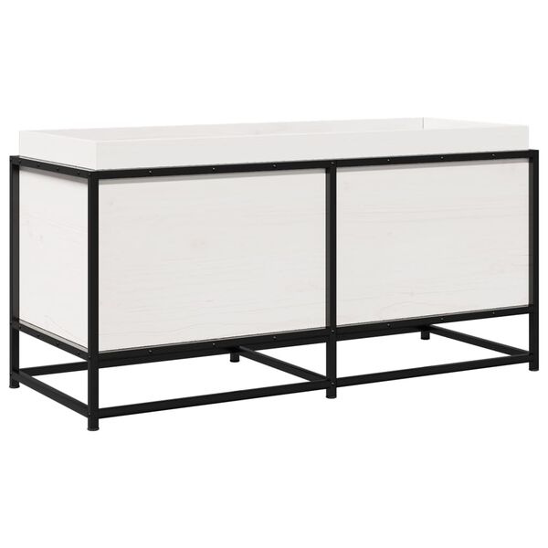 vidaXL feh&eacute;r t&ouml;m&ouml;r fenyőfa kerti vir&aacute;gl&aacute;da 100 x 40 x 50 cm