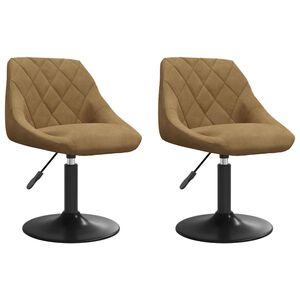 vidaXL Forgathat&oacute; &Eacute;tkezősz&eacute;kek 2 pcs Barna 46 x 44 x 77.5 cm Műbőr