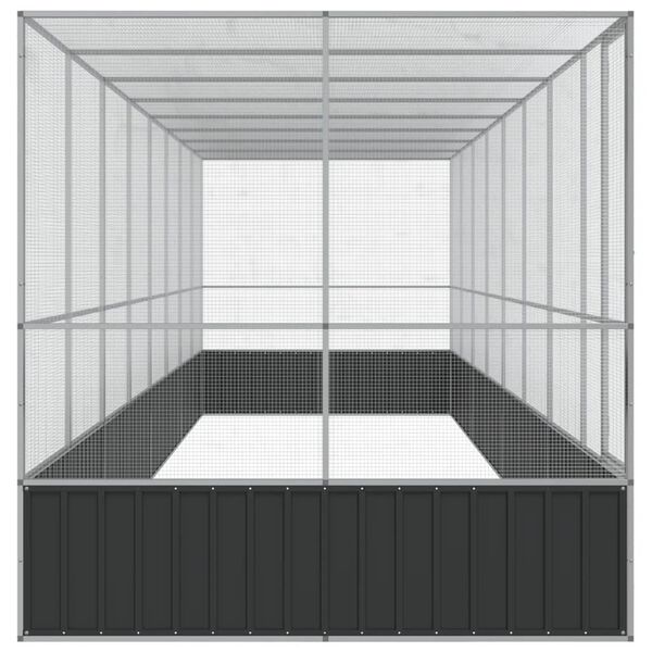 vidaXL ezüstszínű acél madárház bővítménnyel 832x207x212 cm