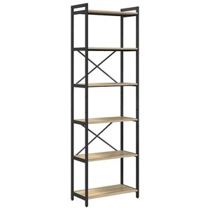 vidaXL K&ouml;nyvespolc 60 x 30 x 189,5 cm Szerelt Fa Sonoma t&ouml;lgy