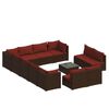 vidaXL 13 r&eacute;szes barna polyrattan kerti &uuml;lőgarnit&uacute;ra p&aacute;rn&aacute;kkal